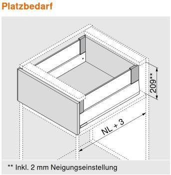 MERIVOBOX Einschubelement aus Glas, klar, NL 450, H: 95, Stärke: 8mm, seitlich (Set)